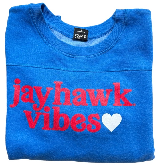 The Lyne Womens Blue‎ Crew Neck Long Sleeve Sweater "Jayhawk Vibe" Size S - Picture 13 of 13